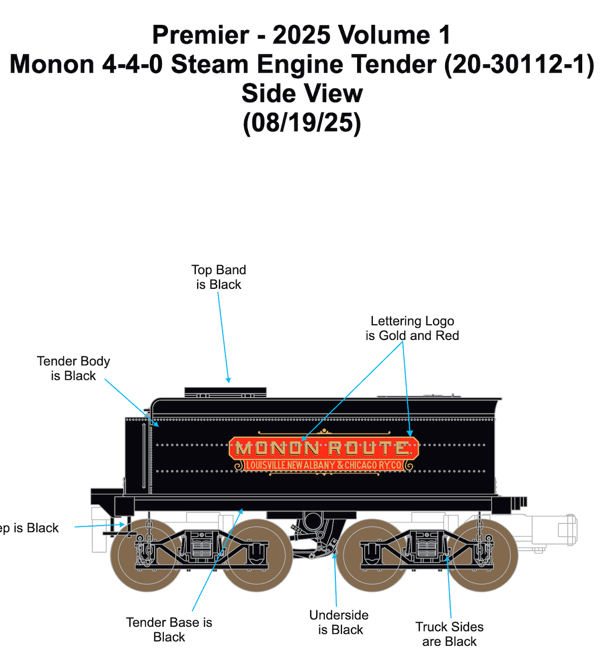 MTH 20-30112-1 - 4-4-0 American Steam Engine "Monon" #111 w/ PS3