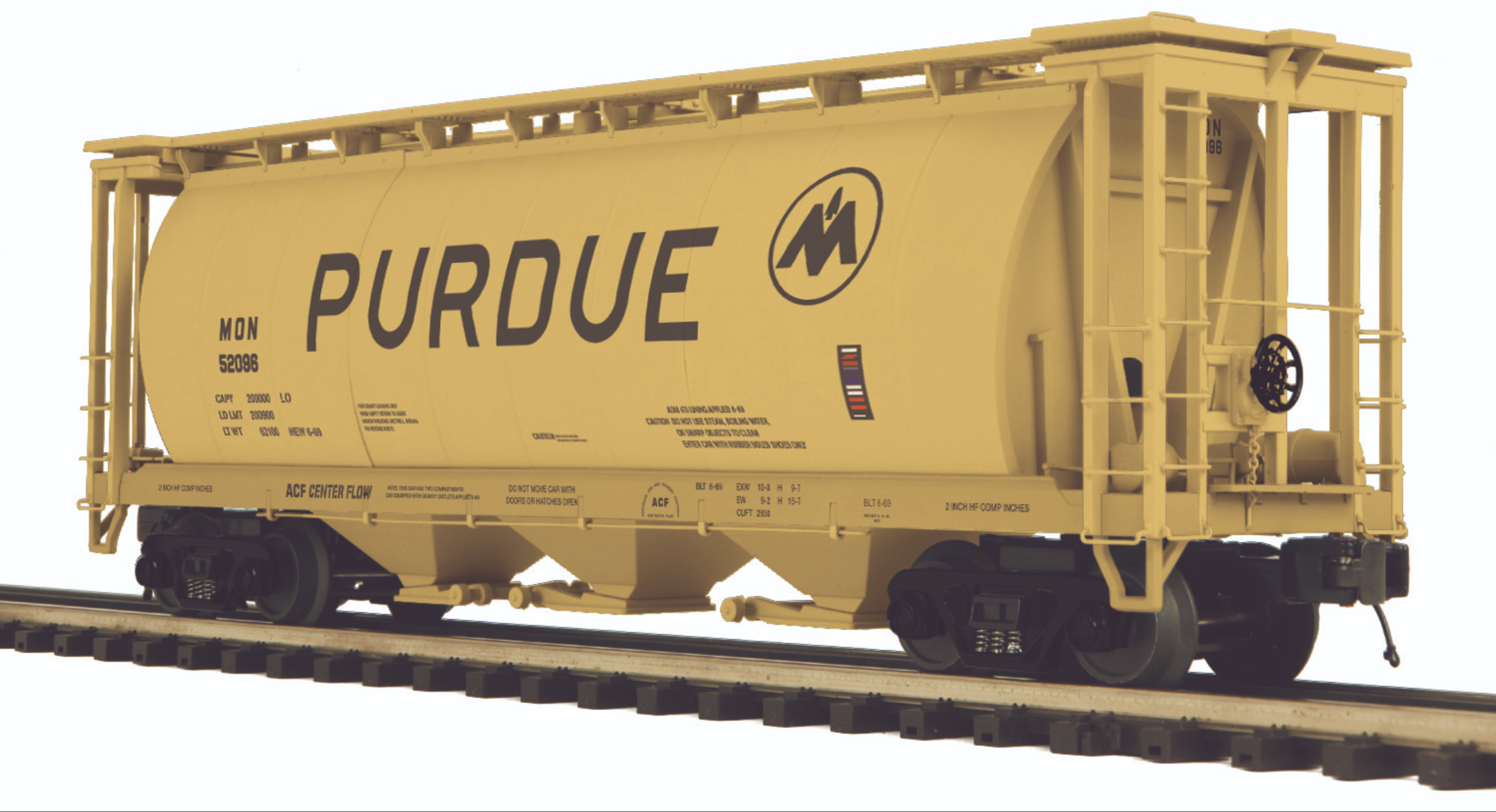 MTH 20-96888 - 3-Bay Cylindrical Hopper Car "Monon” #52096 (Purdue) - Custom Run for MrMuffin'sTrains