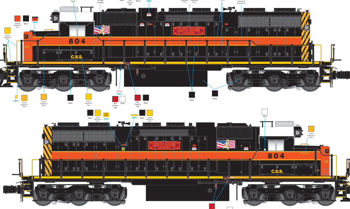 Lionel 2633681 - Legacy SD-38 Diesel Locomotive "Chicago South Shore" #804 - Custom Run for MrMuffin'sTrains