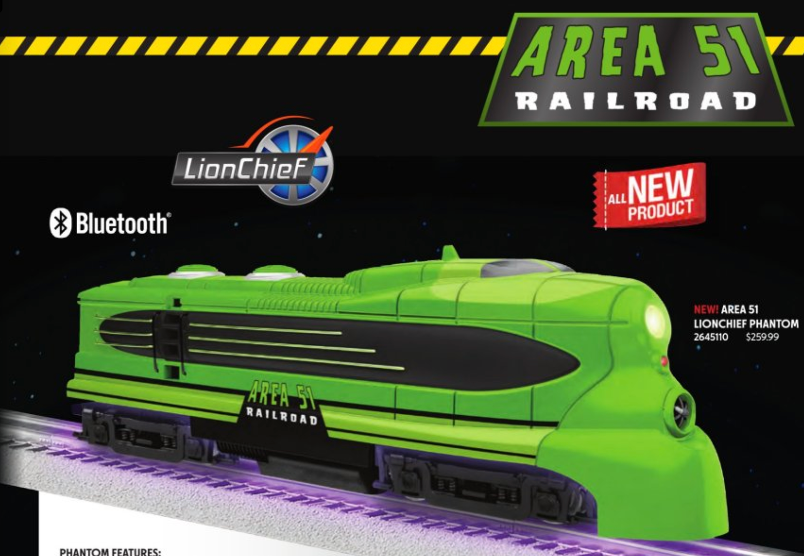 Lionel 2645110 - Area 51 - LionChief Phantom Diesel Locomotive