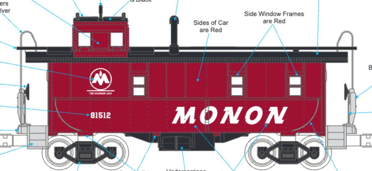 MTH 20-91904 - Steel Caboose "Monon" #81512 - Custom Run for MrMuffin'sTrains