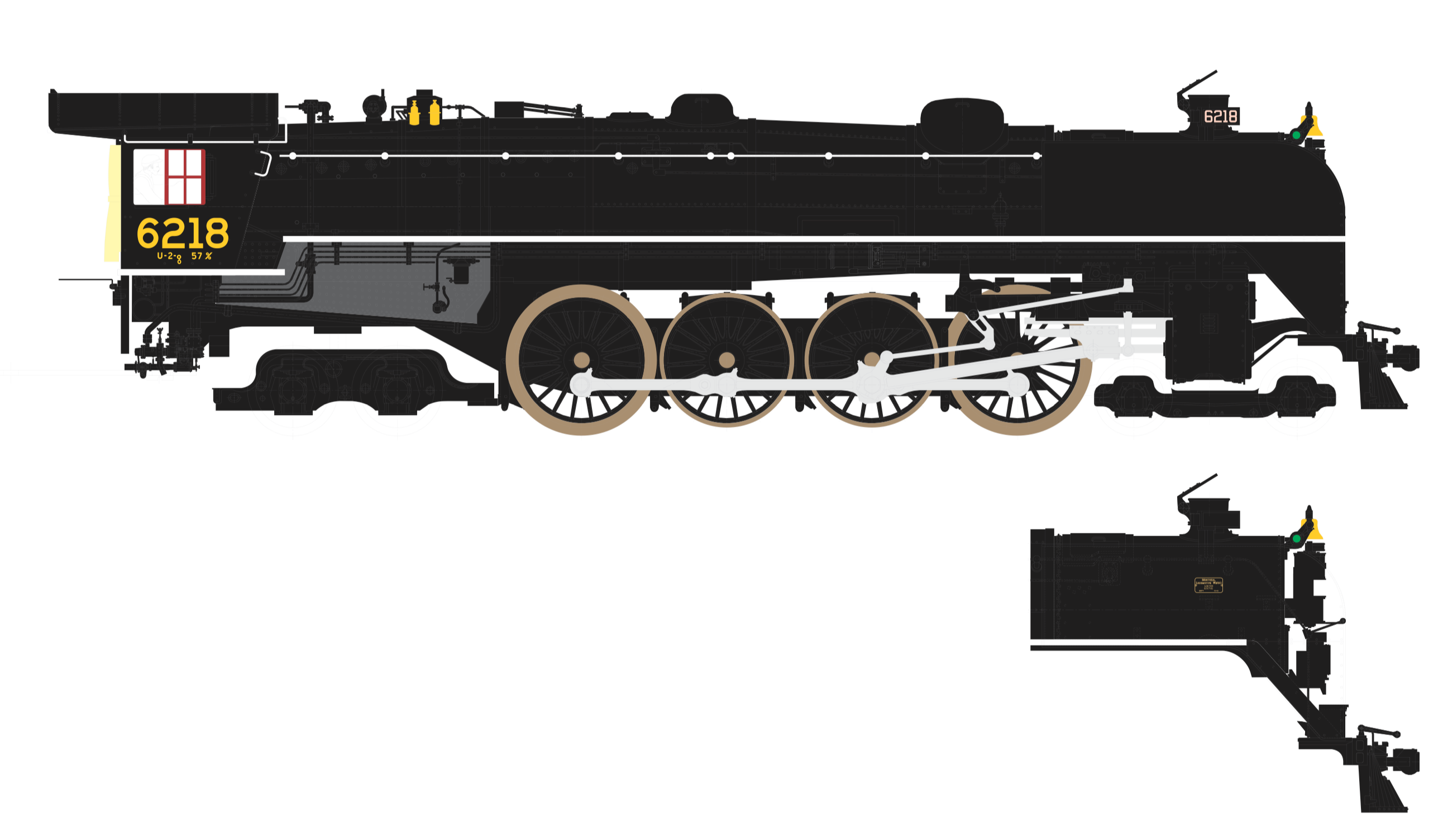 MTH 20-30133-1 - 4-8-4 Steam Locomotive "Canadian National" #6218 w/ PS3 - Custom Run for MrMuffin'sTrains