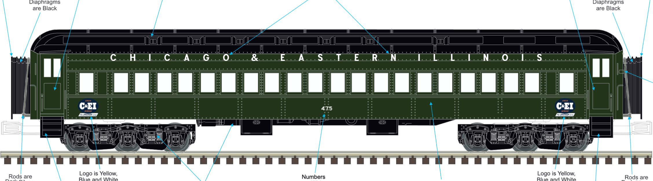 Atlas O - Premier - 70" Madison Heavyweight Passenger Car “Dixie Flyer" (8-Car) - Custom Run for MrMuffin'sTrains - MrMuffin'sTrains