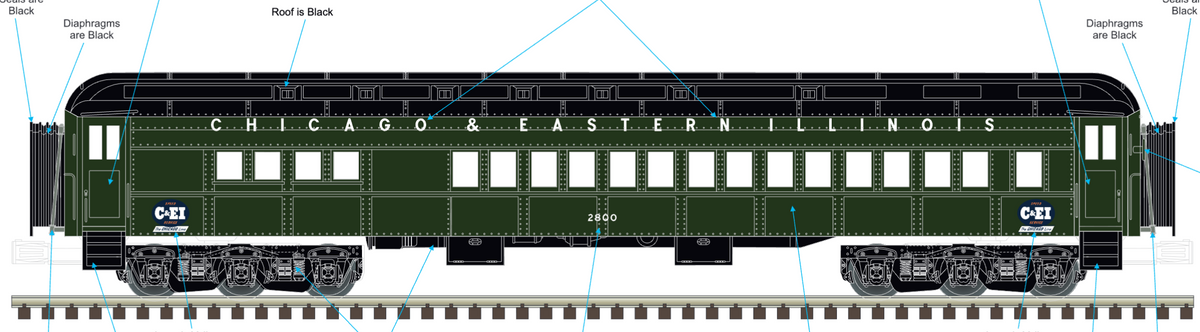 Atlas O - Premier - 70" Madison Heavyweight Passenger Car “Dixie Flyer" (8-Car) - Custom Run for MrMuffin'sTrains - MrMuffin'sTrains