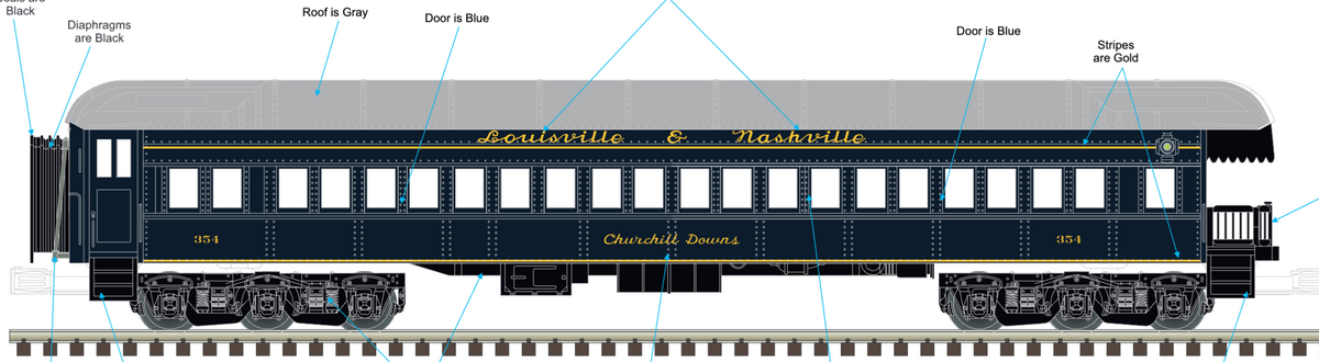 Atlas O - Premier - 70" Madison Heavyweight Passenger Car “Dixie Flyer" (8-Car) - Custom Run for MrMuffin'sTrains - MrMuffin'sTrains