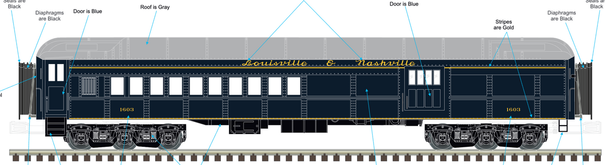 Atlas O - Premier - 70" Madison Heavyweight Passenger Car “Dixie Flyer" (8-Car) - Custom Run for MrMuffin'sTrains - MrMuffin'sTrains