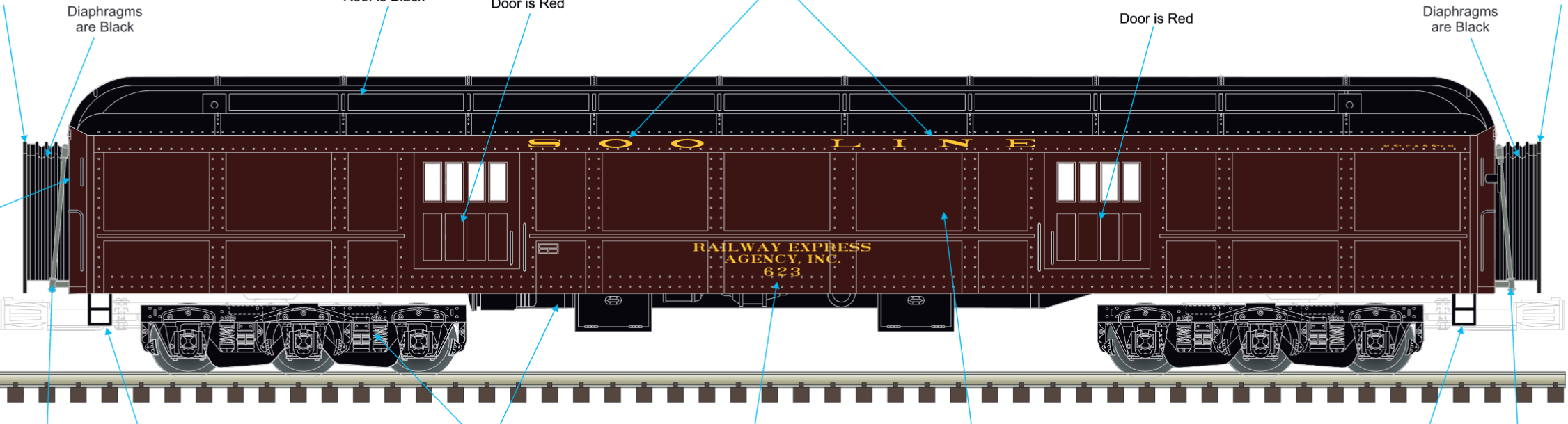 Atlas O - Premier - 70" Madison Heavyweight Passenger Car Set "Soo Line" (8-Car) - Custom Run for MrMuffin'sTrains