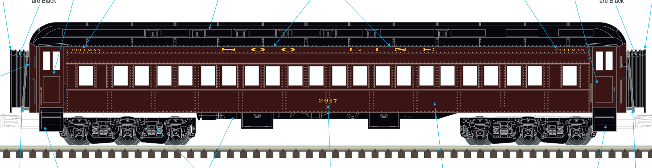 Atlas O - Premier - 70" Madison Heavyweight Passenger Car Set "Soo Line" (8-Car) - Custom Run for MrMuffin'sTrains