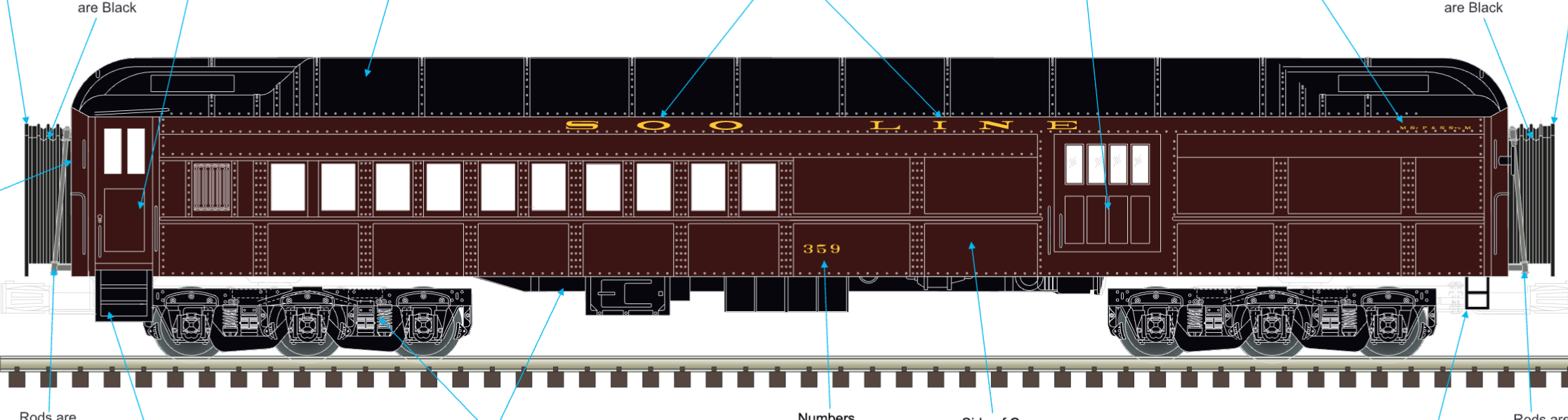 Atlas O - Premier - 70" Madison Heavyweight Passenger Car Set "Soo Line" (8-Car) - Custom Run for MrMuffin'sTrains