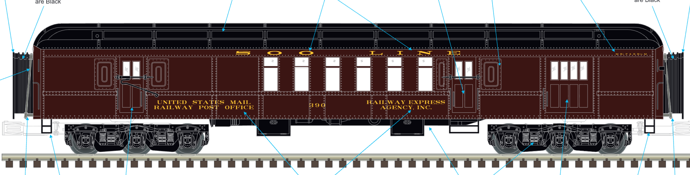 Atlas O - Premier - 70" Madison Heavyweight Passenger Car Set "Soo Line" (8-Car) - Custom Run for MrMuffin'sTrains
