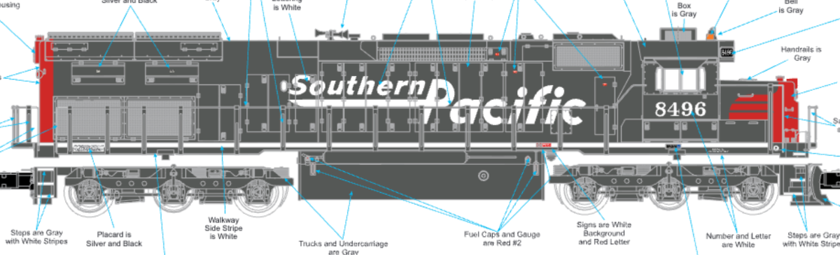MTH 20-22185-1 - Premier - SD40T-2 Tunnel Motor Diesel Engine "Southern Pacific (Swosh)" #8496 w/ PS3 - Custom Run for MrMuffin'sTrains