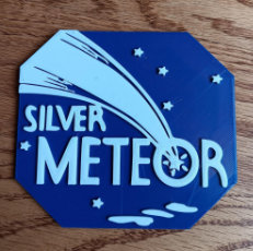 Trackside 3D #58 - 3D Printed Railroad Signs "Amtrak" (Silver Meteor)