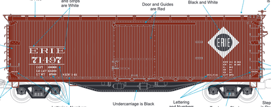 MTH 20-99527 - Premier - 40’ USRA Double Sheathed Box Car "Erie" #71497 - Custom Run for MrMuffin'sTrains