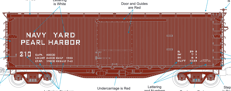 MTH 20-99531 - Premier - 40’ USRA Double Sheathed Box Car "U.S. Navy" #210 (Pearl Harbor) - Custom Run for MrMuffin'sTrains