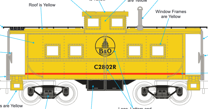 MTH 30-77436 - RailKing Scale - Steel Caboose "Baltimore & Ohio" #C2804R