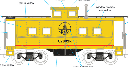 MTH 30-77436 - RailKing - Steel Caboose "Baltimore & Ohio" #C2804R - Custom Run for MrMuffin'sTrains