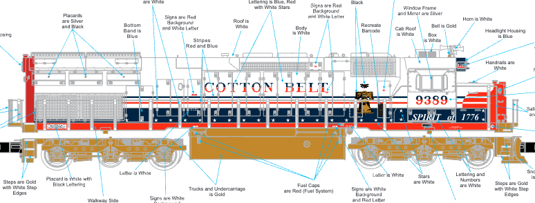 MTH 20-22184-1 - Premier - SD45T-2 Tunnel Motor Diesel Engine "St. Louis Southwestern" #9389 w/ PS3 - Custom Run for MrMuffin'sTrains