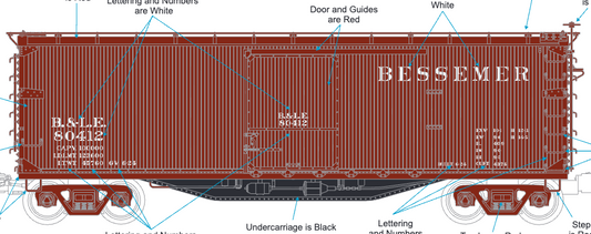 MTH 20-99530 - Premier - 40’ USRA Double Sheathed Box Car "Bessemer" #80414 - Custom Run for MrMuffin'sTrains