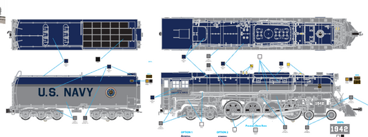 Lionel 2731890 - Legacy - S3 Steam Locomotive "U.S. Navy" - Custom Run for MrMuffin'sTrains