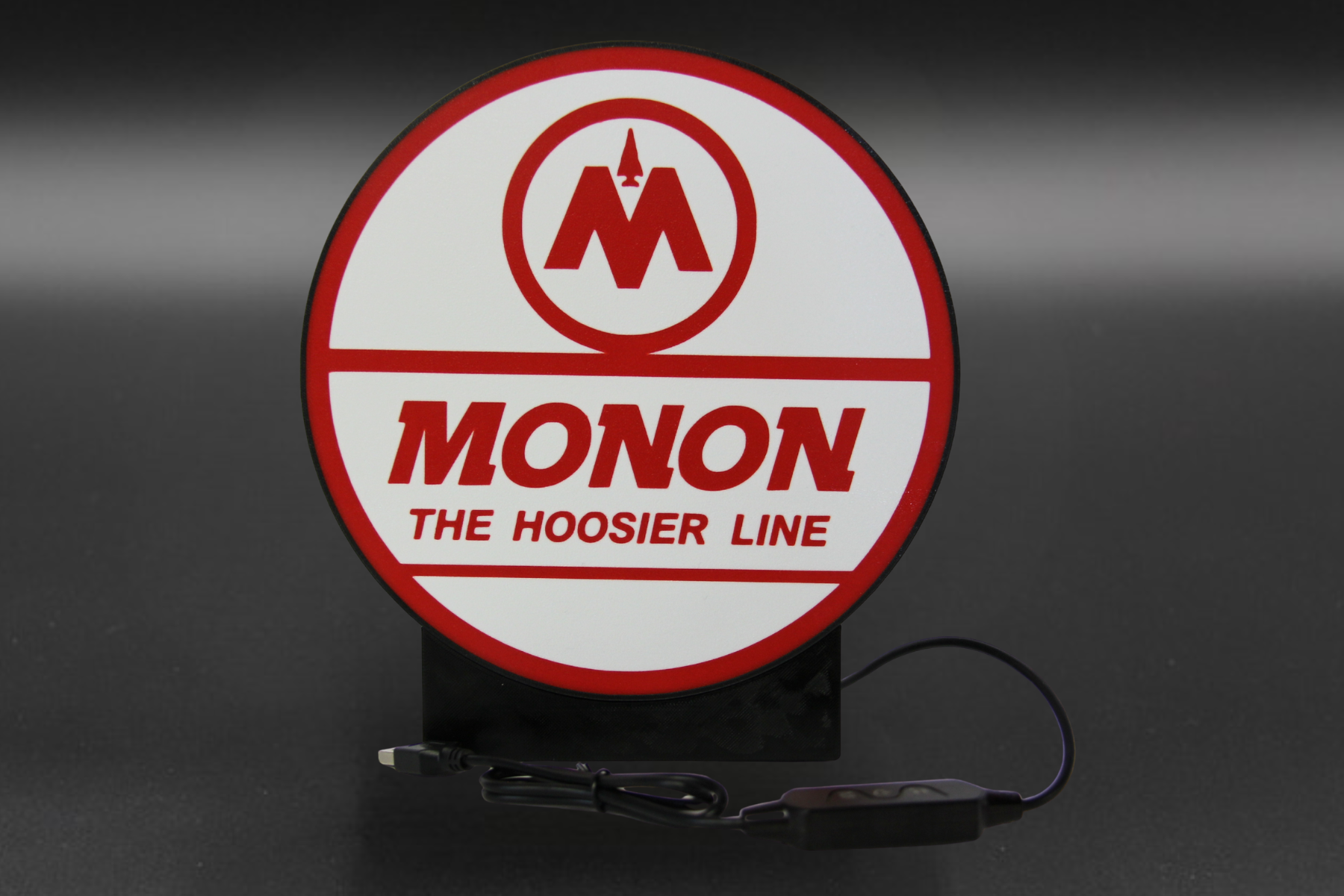 ADHDame Designs #200S-02 - Lighted Railroad Sign "Monon" (The Hoosier Line) - Small