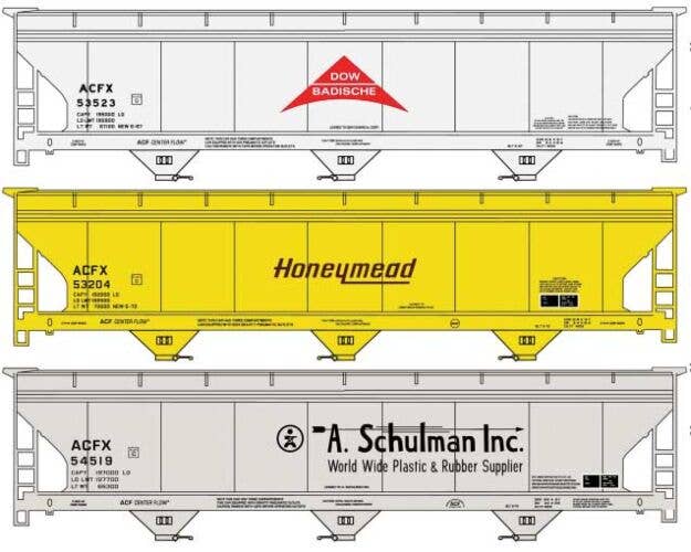 Accurail HO 8176 - ACF 47' 3-Bay Center-Flow Covered Hopper Car Kit Set (3-Car)