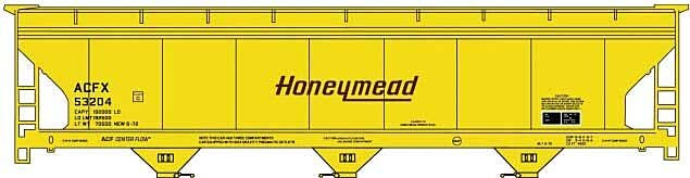 Accurail HO 8176 - Kit - ACF 47' 3-Bay Center-Flow Covered Hoppers Kit (3-Car)