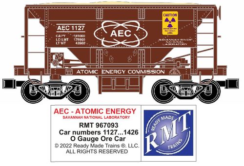 Ready Made Trains RMT-96709-3 - Ore Car "AEC" (Atomic Energy)