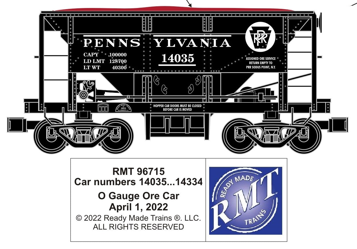 Ready Made Trains RMT-96715 - Ore Car "Pennsylvania"