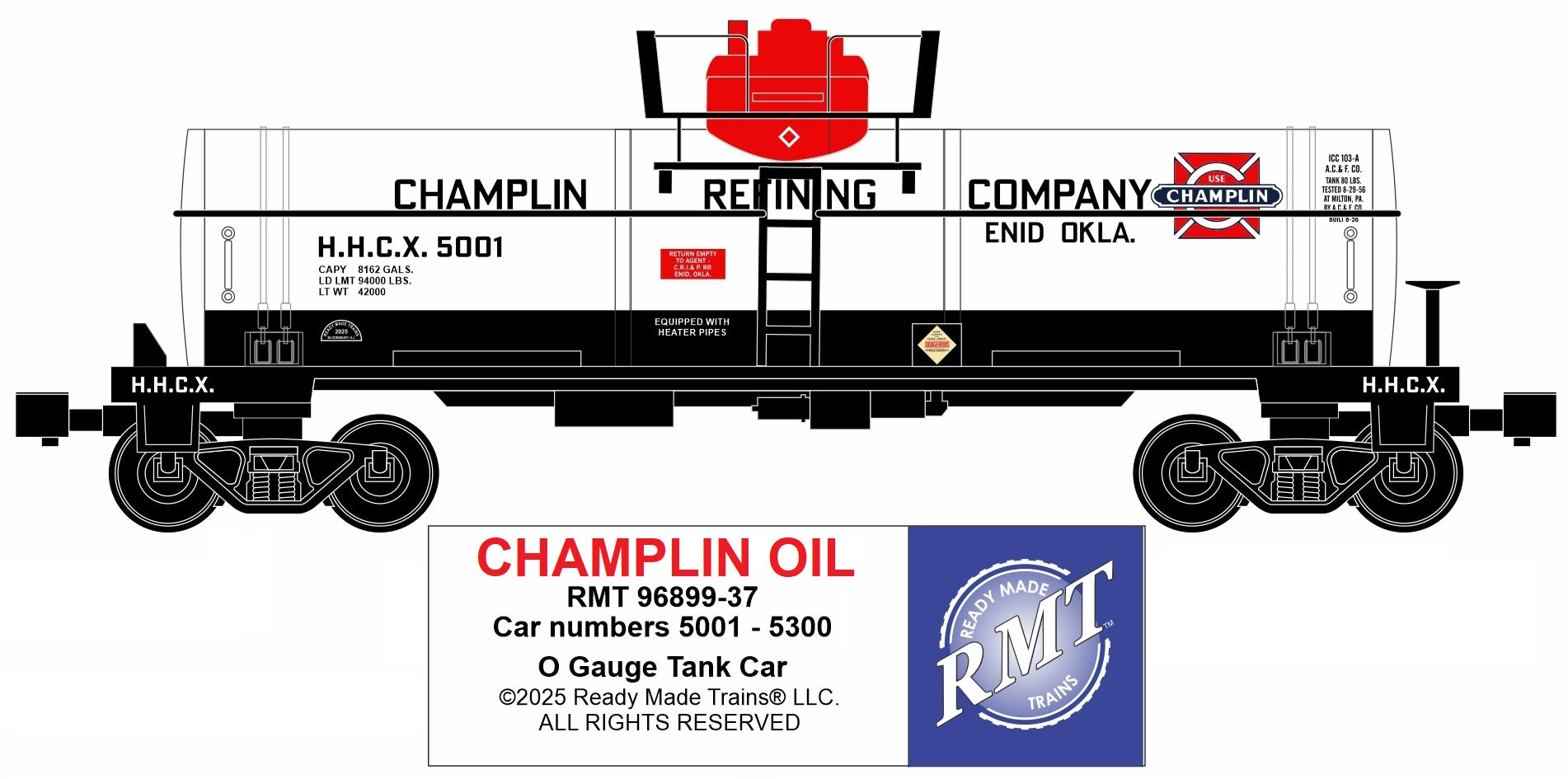 Ready Made Trains RMT-RMT-96899-37 - 8000 Gallon Single Dome Tank "Champlin Oil"
