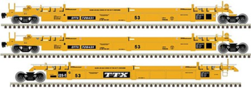Atlas HO 20006620 - 53' Articulated Well Car "TTX" #728674