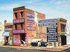 Downtown Deco HO 1048 - Coming and Going Building (Kit)