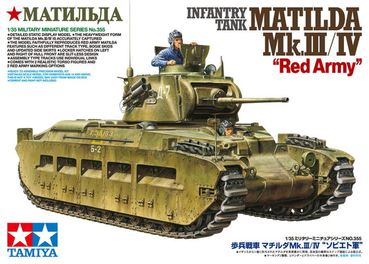 Tamiya 35355 - Infantry Tank Matilda Red Army - Mk.III/IV - 1/35 Scale Model Kit - MrMuffin'sTrains