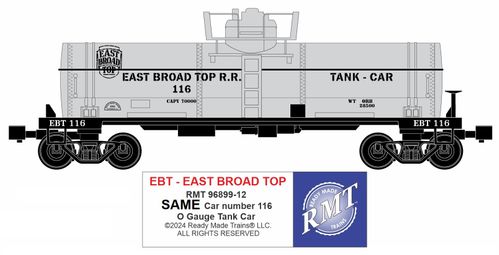 Ready Made Trains RMT-96899-12 - 8000 Gallon Single Dome Tank "East Board Top" #116