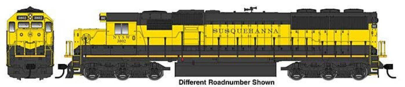 Walthers HO 910-19768 - Mainline - EMD SD60 Spartan Cab Diesel Locomotive "New York, Susquehanna & Western" #3804 (ESU Sound & DCC)
