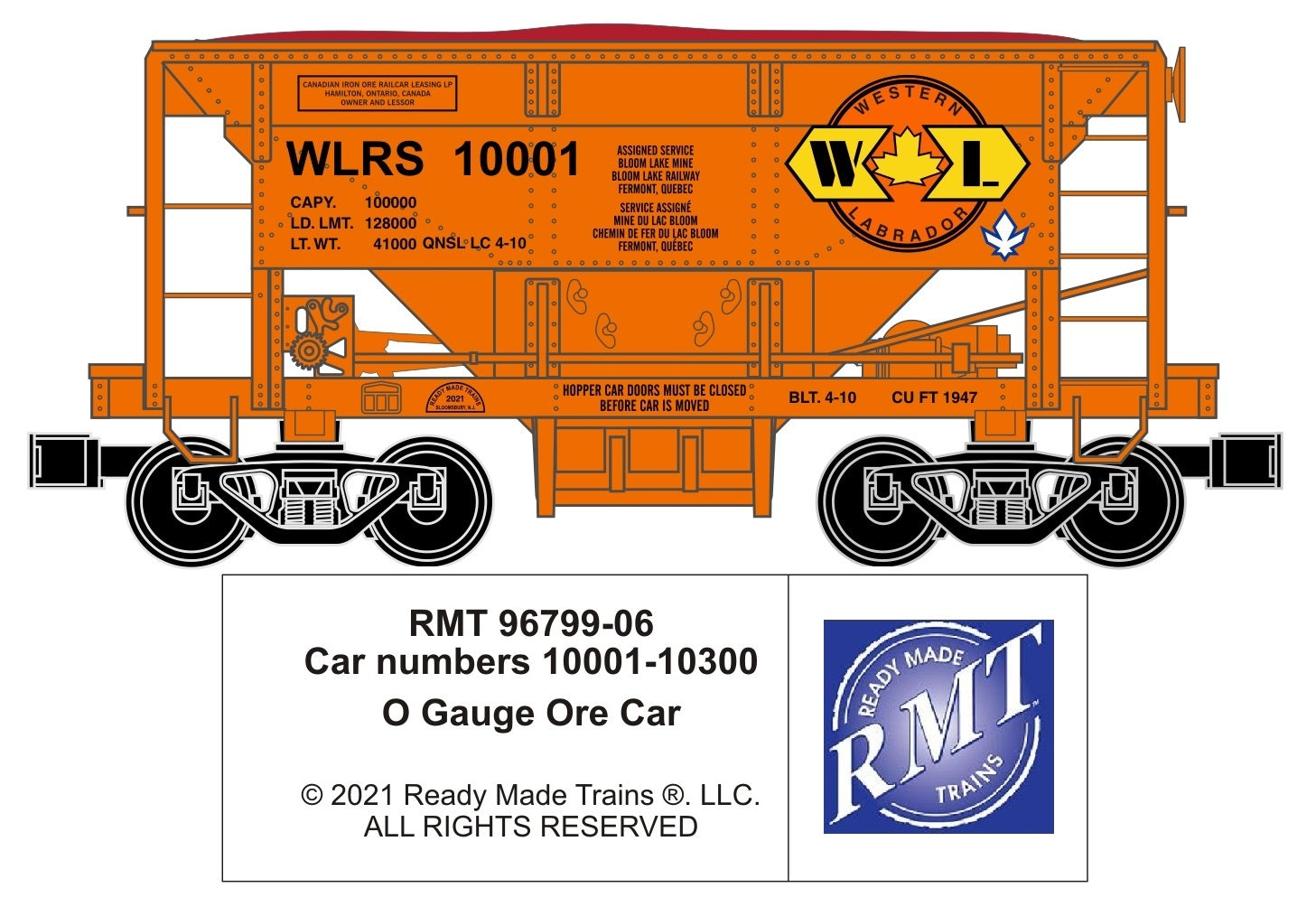 Ready Made Trains RMT-96799-06 - Ore Car "Western Labrador Rail Service" (Genessee & Wyoming)