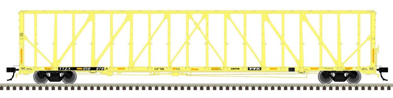 Atlas HO 20008082  - Master - 73' Center Partition Car "Trailer Train" #856976  (TTZX, w/yellow conspics)