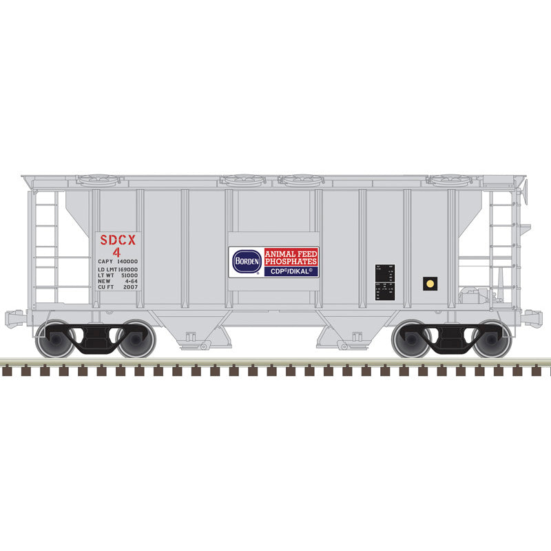 Atlas HO 20008182 - Trainman - PS-2 Hopper "Borden Animal Feeds" #4 (SDCX)