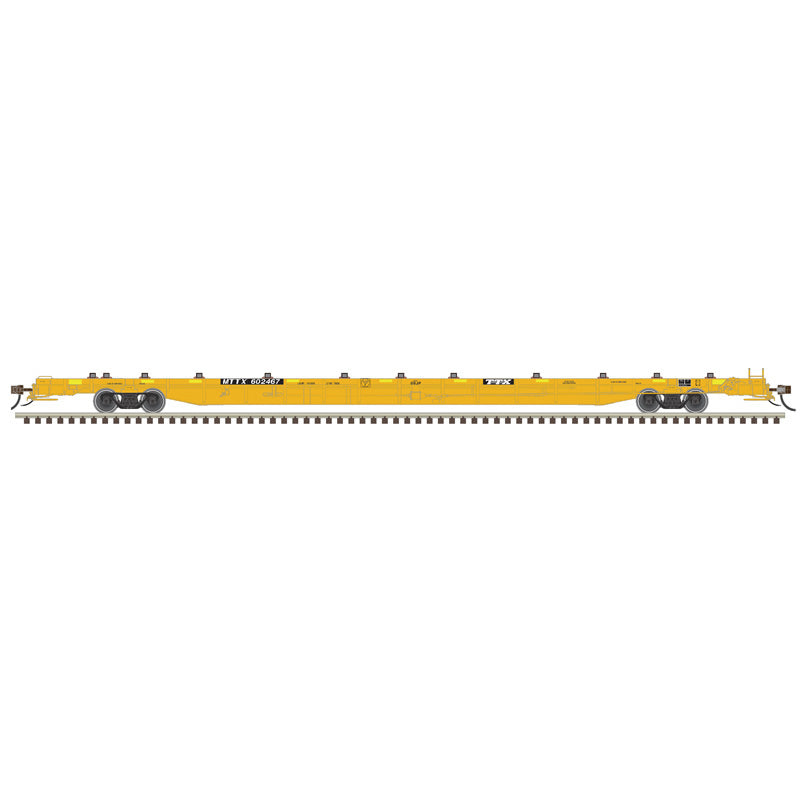 Atlas HO 20008197 - HO F89J Flat Car "MTTX Yellow" #601679 (w/Conspicuity w/ deck risers)