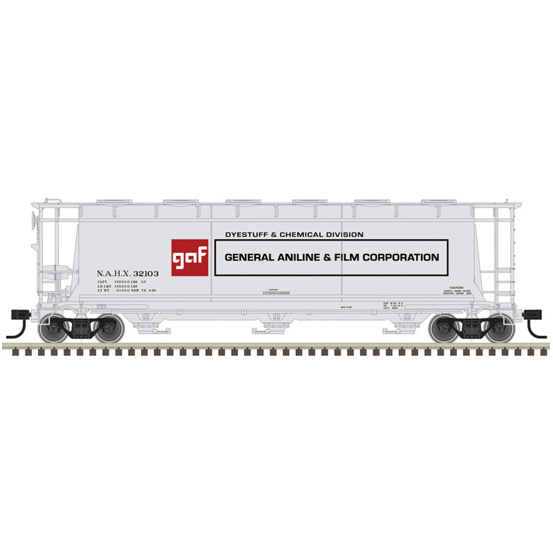 Atlas HO 20008211 - 3 Bay Cylindrical Hopper "General Aniline & Film Corp." #32103 (NAHX)