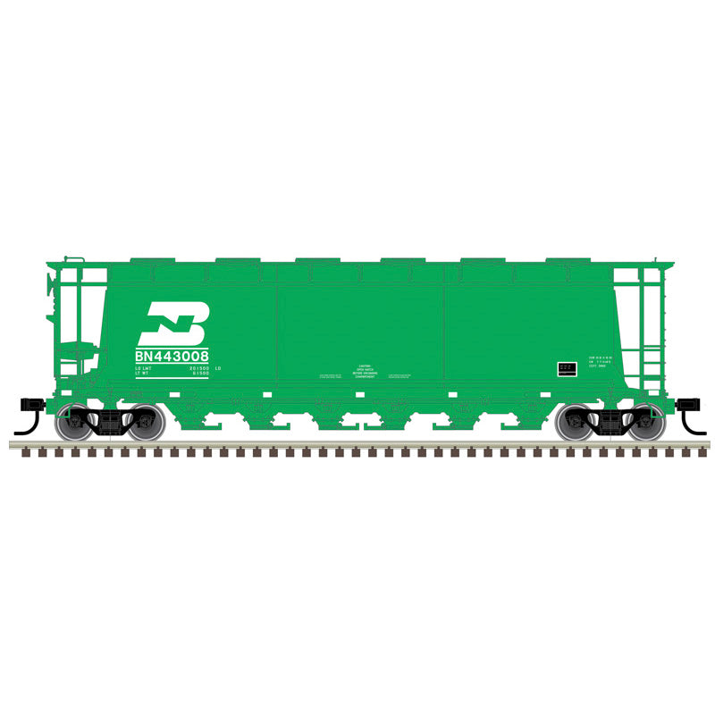 Atlas HO 20008231 - 6 Bay Cylindrical Hopper "Burlington Northern " #443008
