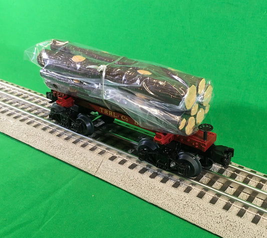 MTH 20-92337 - Premier - Skeleton Flat Car "Red River Logging Co." w/ Log Load Set #1 (6-Car) - MrMuffin'sTrains