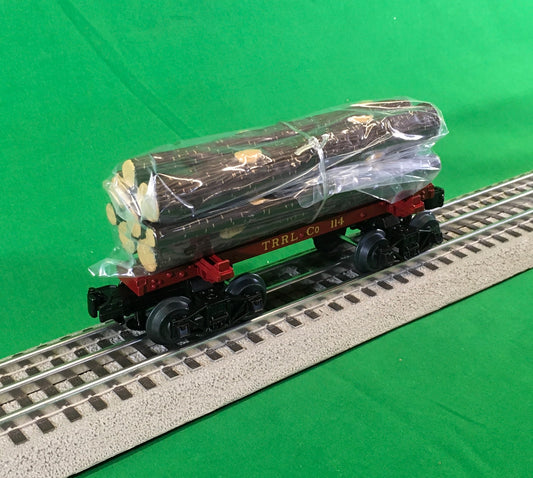MTH 20-92337 - Premier - Skeleton Flat Car "Red River Logging Co." w/ Log Load Set #1 (6-Car) - MrMuffin'sTrains