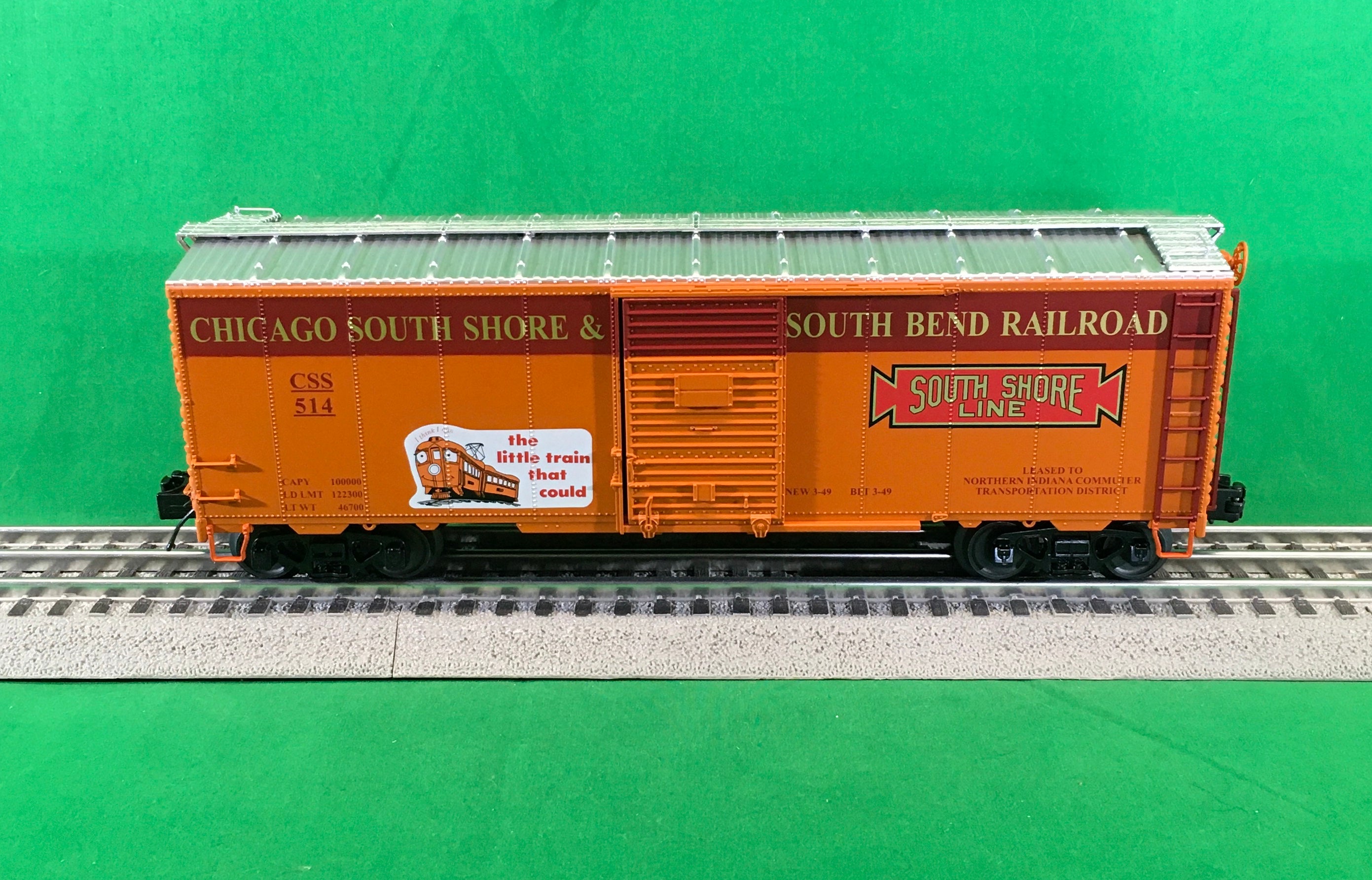 MTH 20-99415 - 40' AAR Box Car "Chicago South Shore & South Bend Railroad" #514 - Custom Run for MrMuffin'sTrains