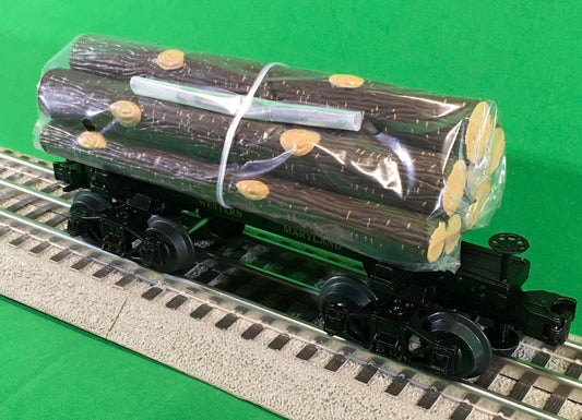 MTH 20-92326 - Premier - Skeleton Flat Car "Western Maryland" w/ Log Load Set #2 - MrMuffin'sTrains