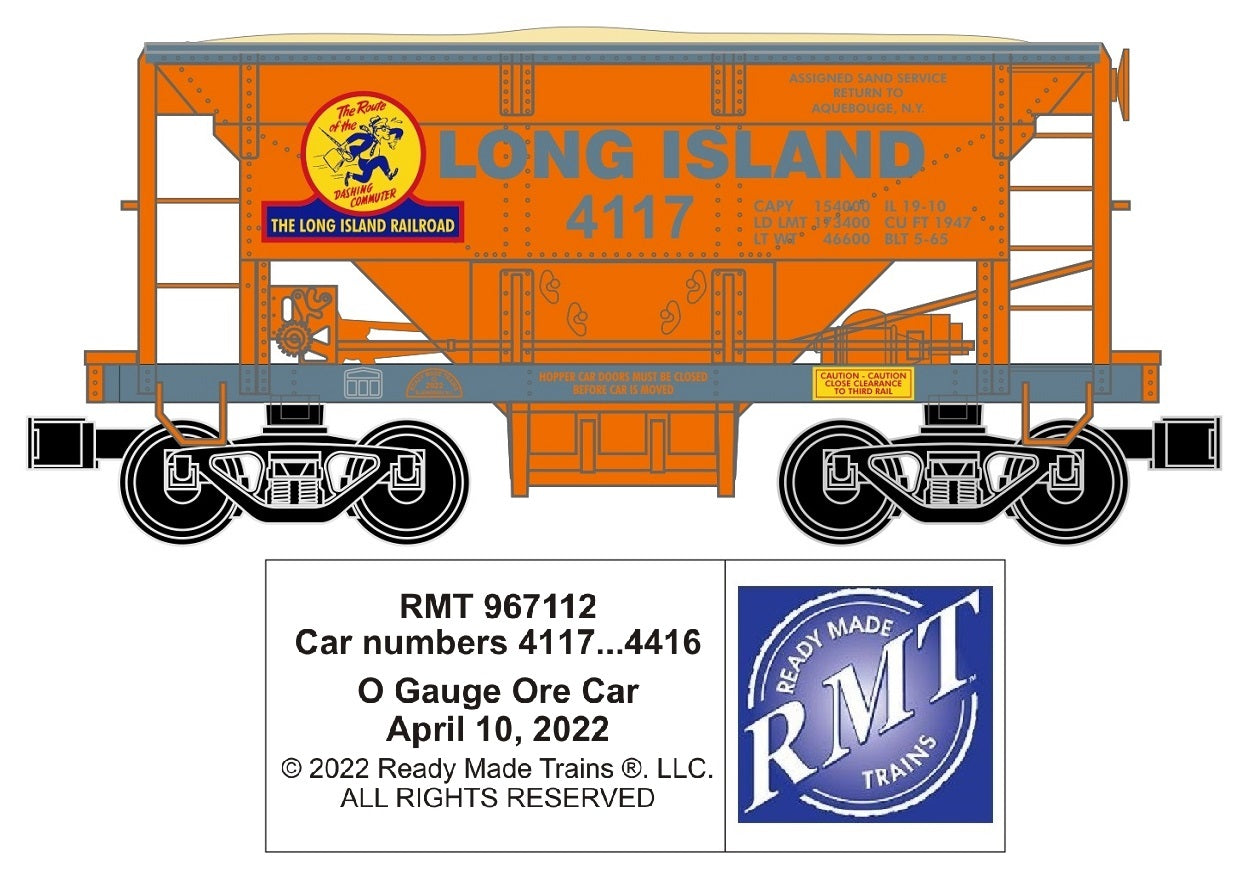 Ready Made Trains RMT-96711-3 - Ore Car "Long Island" (Dashing Dan)