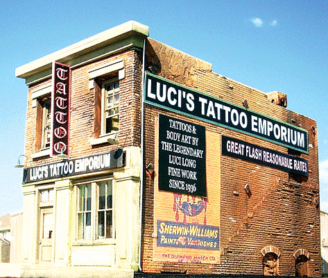 Downtown Deco HO 1050 - Luci's Tattoo Emporium Building (Kit)