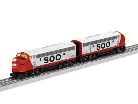 Lionel 2233830 Soo Line Legacy F7 AA & 2233839 Soo Line Legacy SuperBass F7B #2202C-Second hand-M7832