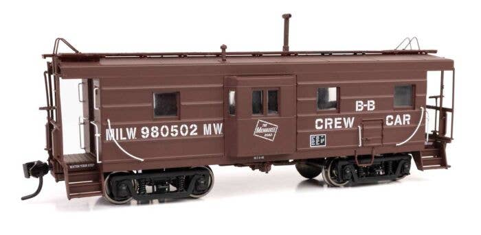 Walthers HO 920-103659 - Proto -  Rib Sided Caboose "Milwaukee Road" #980502 (Tuscan, Black, White; Includes Oil Stove) Buildings & Bridges
