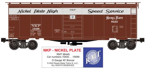 Ready Made Trains RMT-96445 - 40" PS-1 Boxcar "Nickel Plate Road"