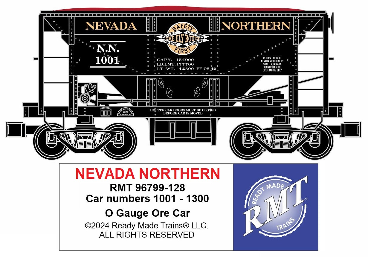 Ready Made Trains RMT-96799-128 - Ore Car "Nevada Northern"